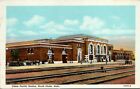 Linen Postcard Union Pacific Railroad Train Station Depot in Platte, Nebraska
