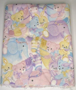 1 yd Nursery Fabric Beth Ann Bruske David Textiles Teddy Bears Elephants 36 x 44 - Picture 1 of 5