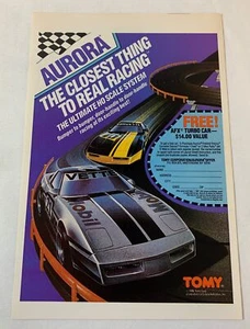 1986 Tomy Aurora Slotcars Anzeige ~ CLOSEST THING TO REAL RACING Corvette - Bild 1 von 1