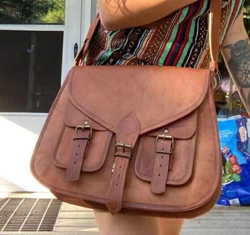 COACH Borsa donna pelle capra vera tote fatta a mano marrone tracolla nuova borse croce