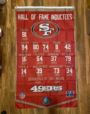 San Francisco 49ers 3x5 ft Flag NFL Champions Hall of Fame Inductees Banner Cover