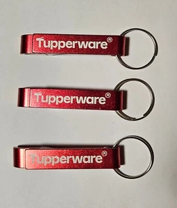 Tupperware Flaschenöffner mit Schlüsselring Schlüsselanhänger 3x ROT - Bild 1 von 2