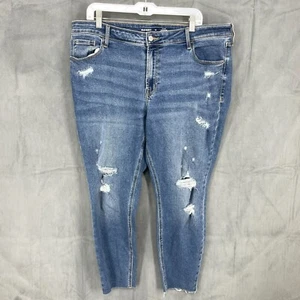 Old Navy Jeans Damen 18 Rockstar Skinny Leg Mid Rise Distressed Blau Medium Wash - Bild 1 von 12