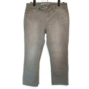 Inc Denim Gray Regular Fit Skinny Leg Crop Jeans Womens Petite M Mid Rise 30x23 - Picture 1 of 8
