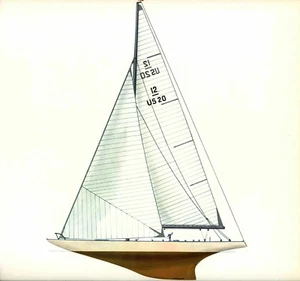 Americas Cup CONSTELLATION 1964 History Twelve-Meter Sloop Melbourne Smith Print - Bild 1 von 1