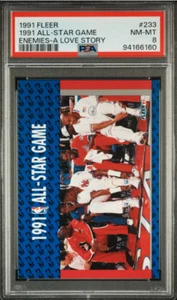 1991 Fleer Michael Jordan #233 NBA All-Star Basketball Card Chicago Bulls PSA 8 - Foto 1 di 5
