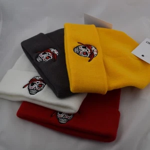 Actual Fact Tupac 2PAC Skull Hip Hop Red White Yellow Graphite Beanie Hat - Picture 1 of 5