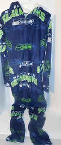 New Rare 2025 Seattle Seahawks NFL Adult One Piece Mansie S/M Pajamas - Picture 1 of 2