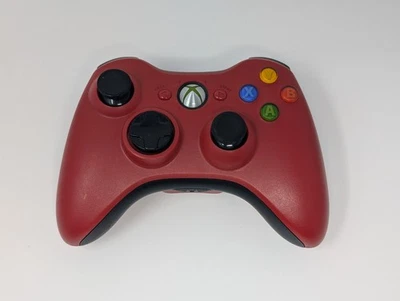 Genuine OEM Official Microsoft Xbox 360 Red Wireless Controller - Image 1 of 2