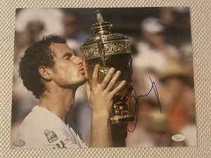 Foto autografiada de Andy Murray 11x14 certificado de autenticidad JSA - Campeón de tenis de Wimbledon - Imagen 1 de 3