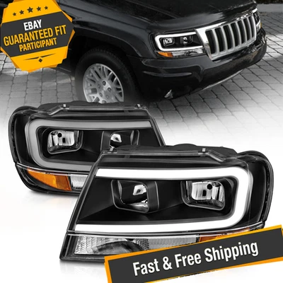 Faros estilo tablón de cristal ANZO 111537 para Jeep Grand Cherokee 99-04 Foto 1 de 4