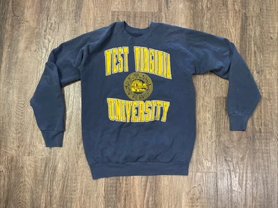 VTG West Virginia Mountaineers Sweatshirt Mens Medium/Large Blue WVU USA 90s - Image 1 of 4