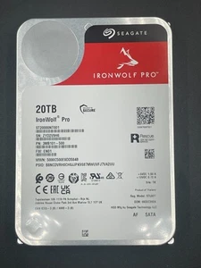 Seagate IronWolf Pro 20TB 3.5" SATA 7200rpm Internal HDD ST20000NT001 *NEW - Afbeelding 1 van 5