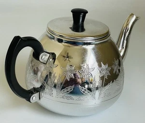 Towerbrite Ornate Stainless Tableware Tea Pot England Floral Design - Picture 1 of 6