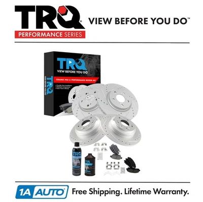Kit de pastillas de freno y rotor delanteras y traseras TRQ Performance para 09-14 Acura TL Foto 1 de 4
