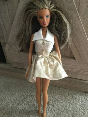 1996 Mattel Barbie Fashion Avenue Party #15802 Barbie Doll Gold Dress Only - Image 1 of 4