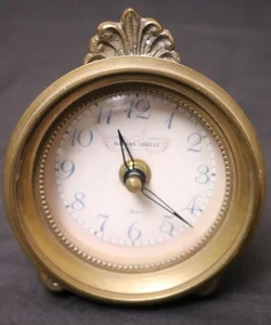Solid Brass Madame Giselle, Timeworks Mantel Clock "Petite Table" - 4"Dia, 2"W - Picture 1 of 16