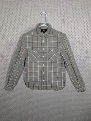 RRL Double RL Ralph Lauren Flannel Shirt Women’s 2 Plaid Button Down Sage Green - Image 1 of 4