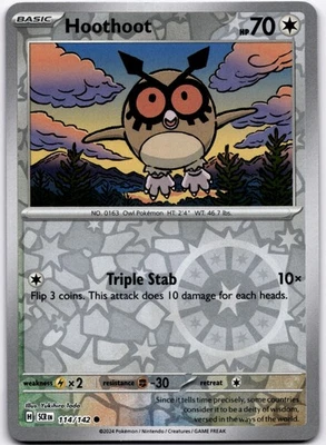 Hoothoot Common SV07: Stellar Crown 114/142 NM - Image 1 of 2