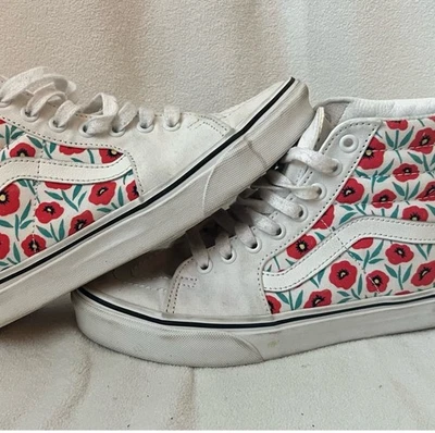 VANS Sk8-Hi Poppy Flower Sneakers Women’s 7.5 - Image 1 of 4