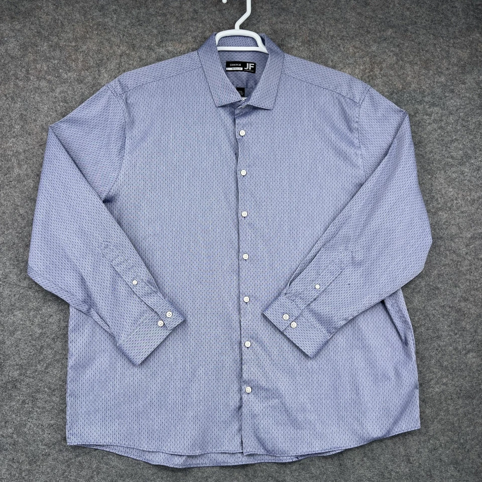 Camisa elástica J Ferrar para hombre XXL azul calce regular vestido geométrico abotonada Foto 1 de 4