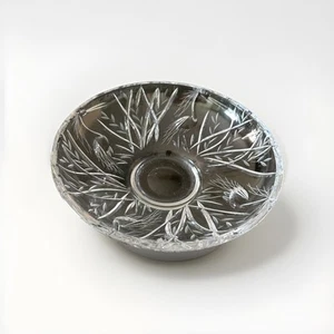 Ceska Crystal Serving Bowl Large 11" with Bird Design Excellent Cond. - Picture 1 of 7
