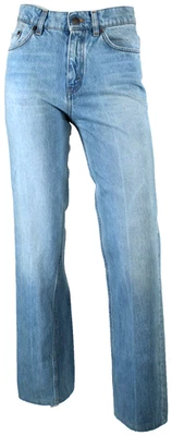 THE ROW Blue Light Wash Cotton Denim High Waist Straight Leg Jeans 2 - Image 1 of 4
