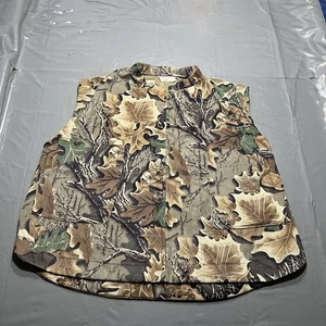 Vintage Advantage Camo Hunting Vest Chamois Men's Size Large Talon Zipper - Picture 1 of 9