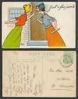 Earis Artist Signed 1907 Old Postcard Just A Few Words Women Arguing Comic Humor