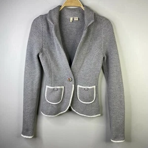 Cárdigan tejido Moth Blakely gris floral de un botón talla XS - Imagen 1 de 7
