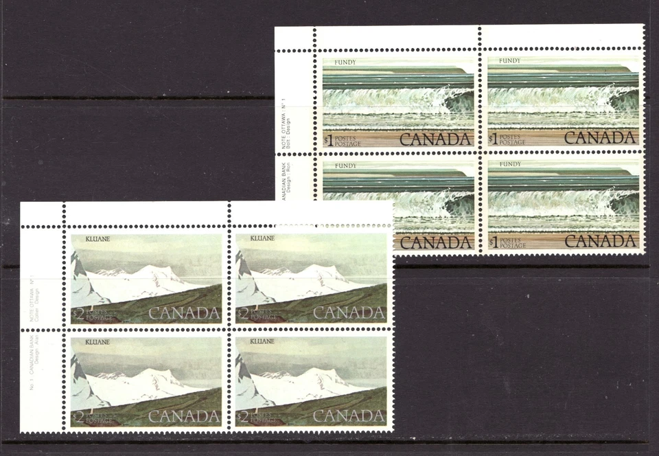 1979 - #726 #727 UL Pl.1 Block - $1 & $2 Canada National Parks Definitive cv$30 - Image 1 of 1