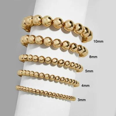 Gorgeous 14K Gold Filled Beads Beaded Bracelet for Women Stacking Bracelet Set - Image 1 of 4