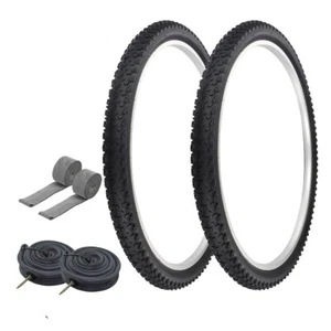 PRO+ TIRES 29" x 2.10" Black P-1255D W/ HEAVYDUTY TUBES & RIM STRIPS 48mm Presta - Picture 1 of 1