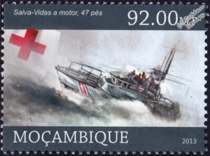 USCG 47-foot MLB Motor Lifeboat (US Coast Guard) Boat Stamp (2013 Mozambique) - Picture 1 of 1