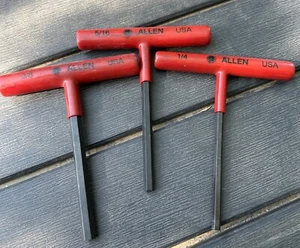 Allen T Handle Allen Hex Wrench Lot Of 3. 3/8 5/16 Never Used 1/4 Little Wear. - Picture 1 of 5