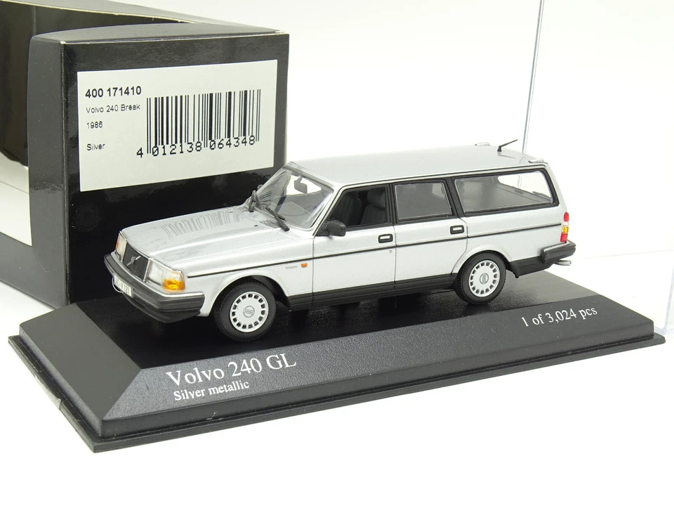 MINICHAMPS 1/43 - Volvo 240 Gl Break Silver 1986 - Image 1 of 1