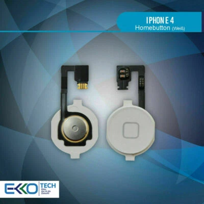 ✅ iPhone 4 Homebutton Menü Taste Knopf + Home Button Flex Kabel Weiß White NEU ✅ - Bild 1 von 2