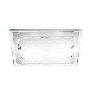 Plafoniera moderna in vetro da Soffitto Applique Quadrata Bianco Acciaio 3 LUCI - Foto 1 di 4