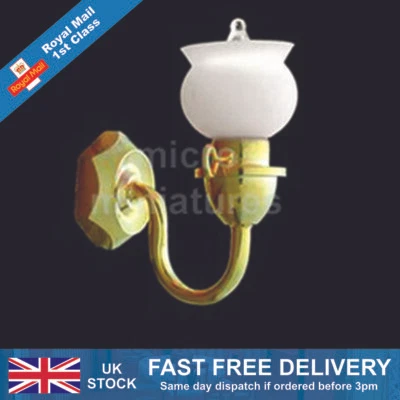 FAM Lámpara de pared de una sola vela para casa de muñecas con tono dorado y blanco escala 1/12 (02229)