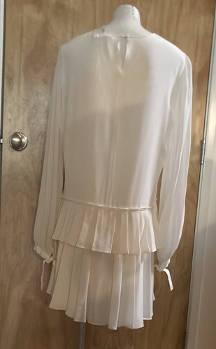 OFF WHITE Abito BBBG Max Azaria Runway Collection bianco sporco a strati semi velato occasione