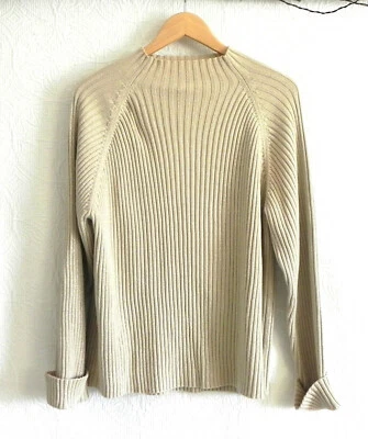 Relativity Sweater Gold Metallic Raglan/Long Sleeve Pull Over High Neck Size 1X - Image 1 of 4