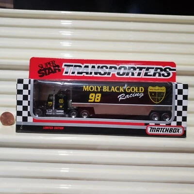 Matchbox #98 JIMMY SPENCER MOLY BLACK GOLD 1992 CY104 Super Star Transporter NB - Image 1 of 4