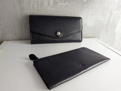 Mulberry Navy Blue Leather Envelope Long Wallet Evening Removable Coin Purse - Image 1 of 4