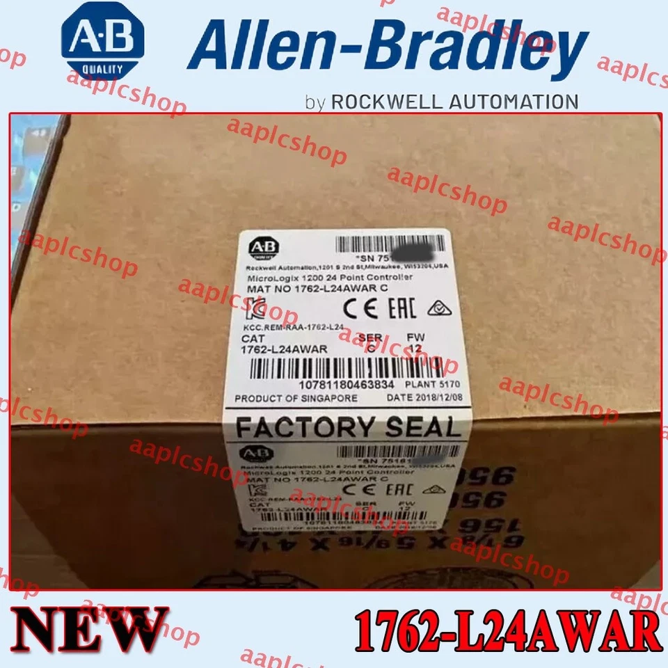 New NEW PLC 1762-L24AWAR SER C MicroLogix 1200 24 Point Controller US AB - Image 1 of 4