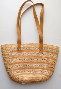 "Isle" Women Ladies Handbag Beach Natural Straw Woven Summer Charity Sale - Picture 1 of 4