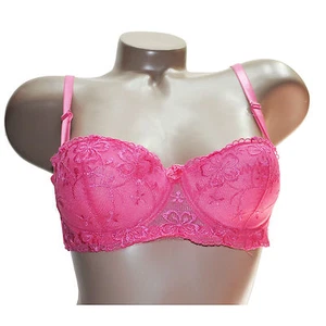 Trifolium Everyday Bra Wired Padded Embroidered Lacy Lace Balconette Pink 73323 - Picture 1 of 2