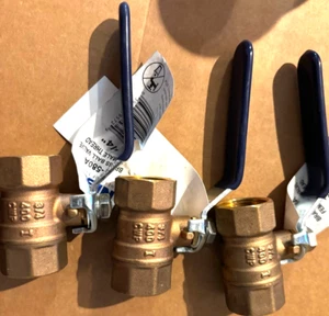 (3 PACK) Nibco T-580A 3/4" Brass Ball Valve Female Threaded, Conventional Port - Picture 1 of 6
