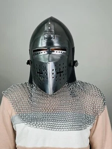 Medieval Nurnberg Bascinet Hounskull Helmet – Barbuta Chainmail Steel LARP Armor - Picture 1 of 7