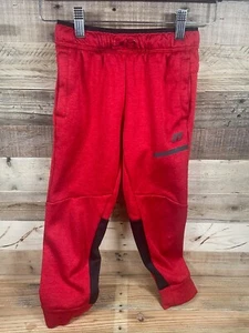Russell Fire Red Boys Small (6-7) Solid Black Stripe Athletic Track Jogger Pants - Picture 1 of 5