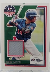 2022 Panini USA Stars And Stripes Nikko Taylor Jersey Patch Top 100 HS Prospect - Picture 1 of 2